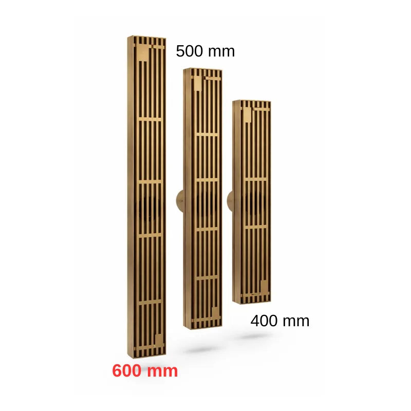 Rigola de dus, pe podea, liniara, din inox, set complet necesar instalarii,Auriu, 57 x 600 mm [6]
