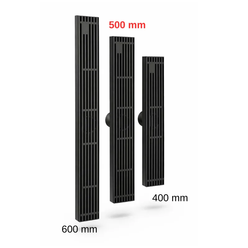 Rigola de dus, pe podea, liniara, din inox, set complet necesar instalarii,negru, 57 x 500 mm [6]