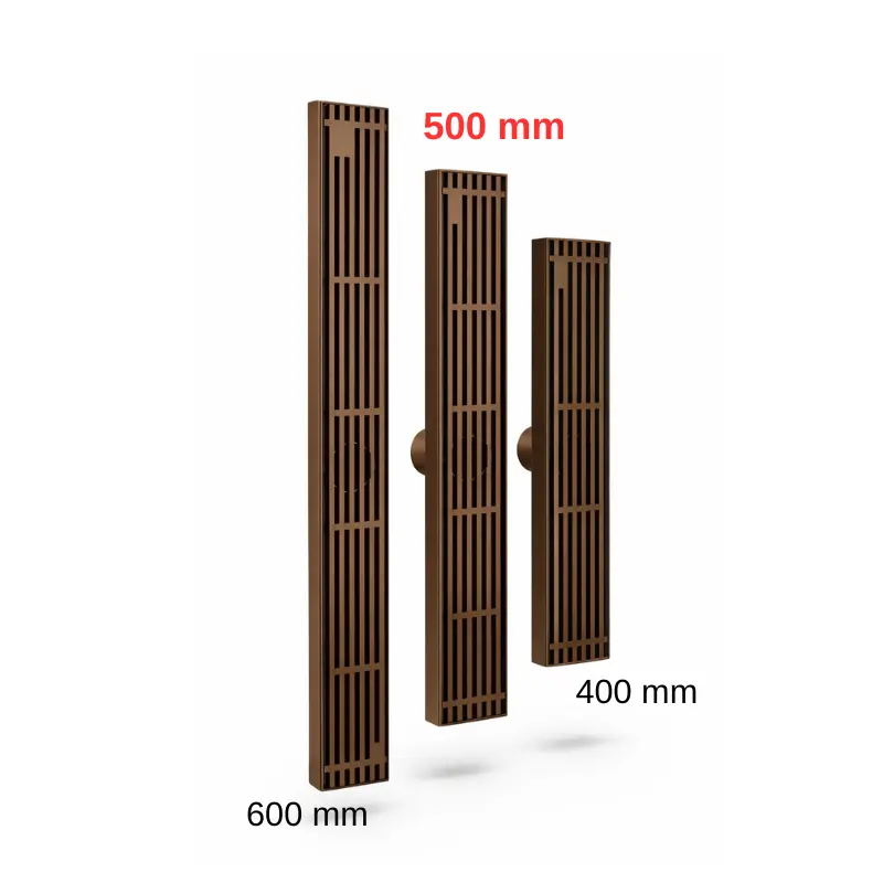 Rigola de dus, pe podea, liniara, din inox, set complet necesar instalarii, Rose-Gold, 57 x 500 mm [6]