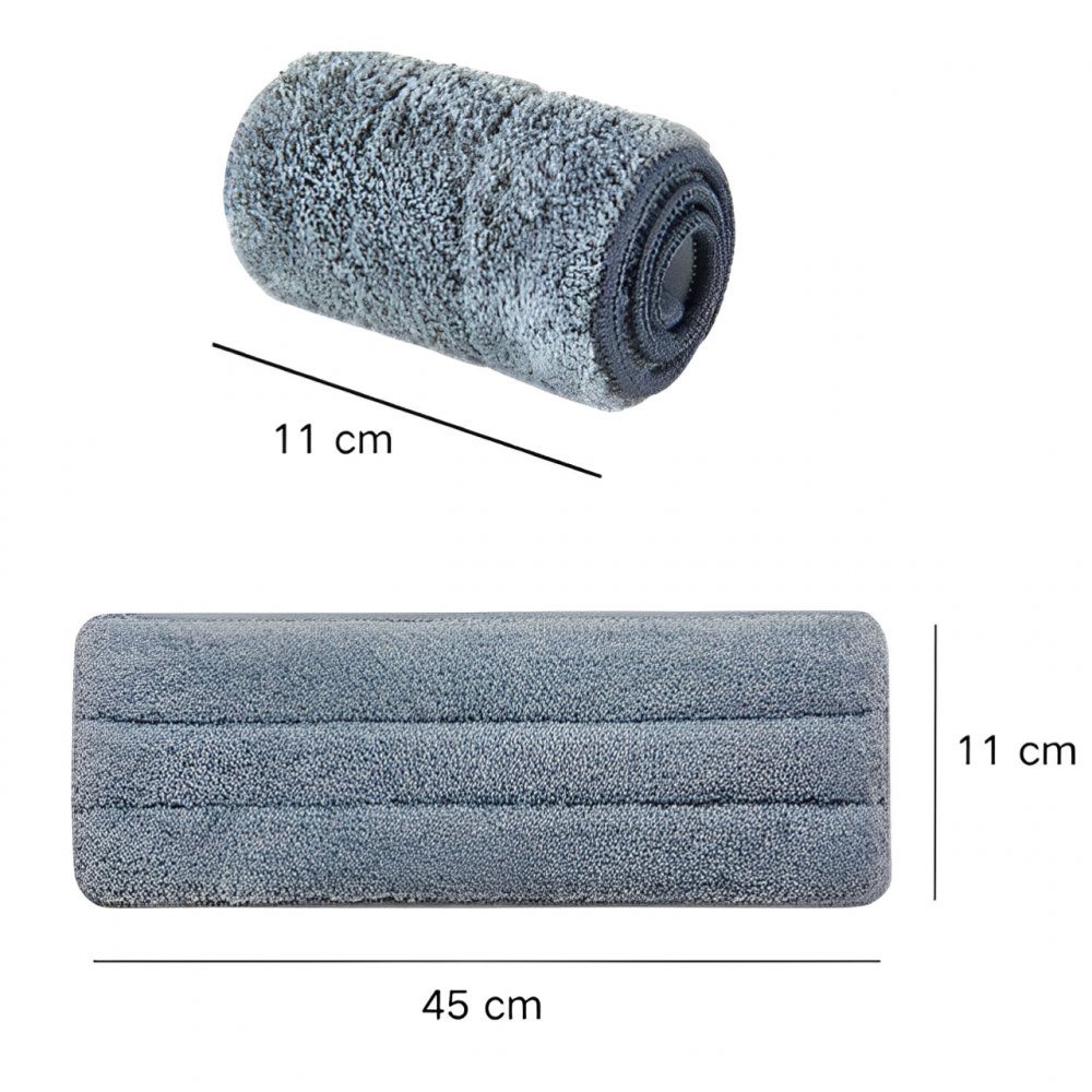 Set 10 lavete din microfibra, pentru mop, Gri, 45 x 11 cm [2]