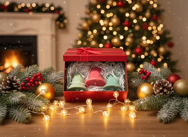 Set 3 lumanari parfumate, HANDMADE, ceara naturala din soia, fitil din bumbac, Clopotei, 8 cm [3]