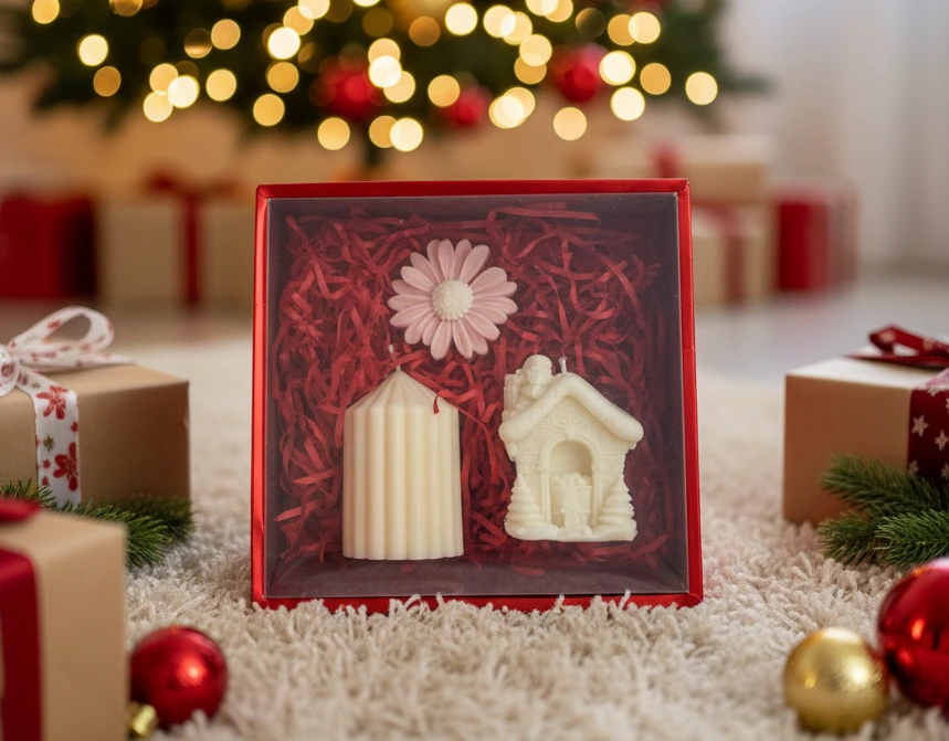 Set 3 lumanari parfumate, HANDMADE, ceara naturala din soia, fitil din bumbac, Lumanare, Casa si Margareta, 7.5 cm [1]