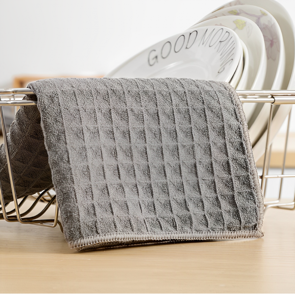 Set 5 lavete reutilizabile din microfibra, Gri, 30 x 30 cm [3]