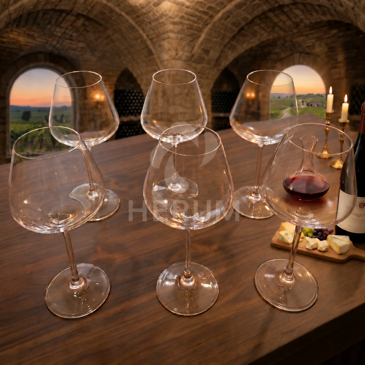Set 6 pahare pentru vin, din sticlă, cu picior înalt, design elegant, Transparent, 450 ml [3]