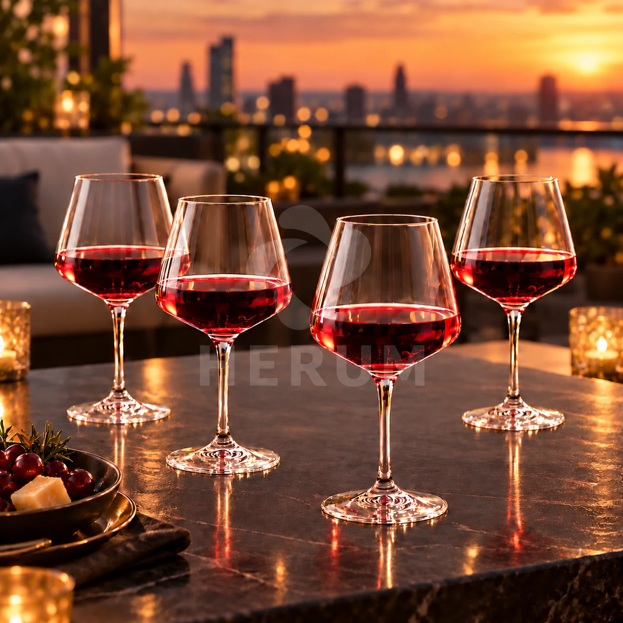Set 6 pahare pentru vin, din sticlă, cu picior înalt, design elegant, Transparent, 450 ml [6]
