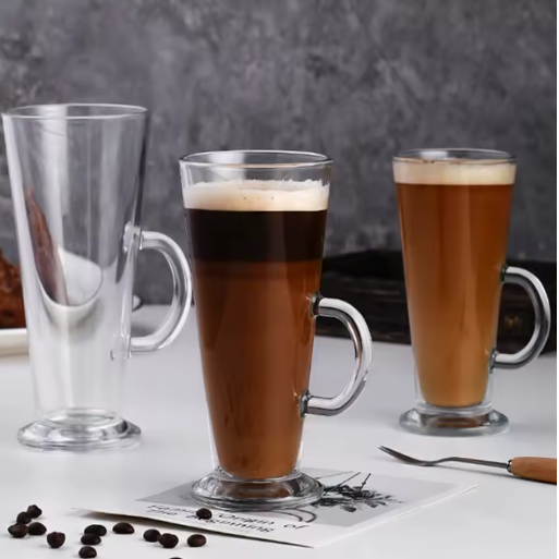 Set cani de sticla pentru cafea, Transparent, 300 ml, 6 buc [8]