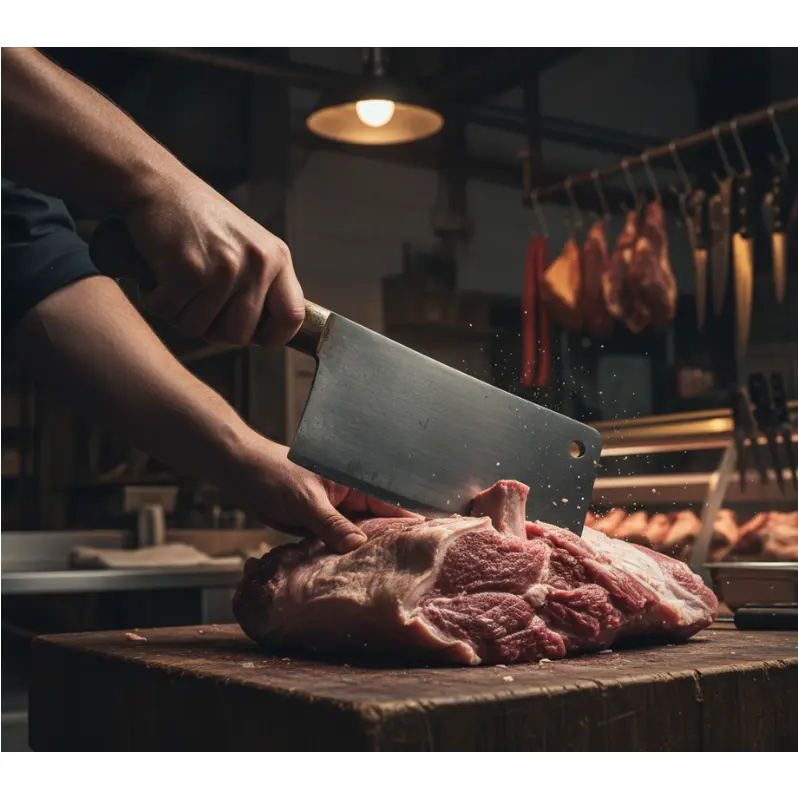 Set cutite de macelarie, set complet cu satar, ascutitor cutite, manere colorate, 8 piese [5]