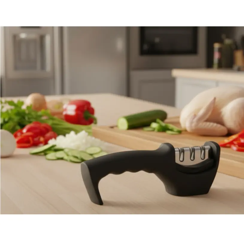 Set cutite de macelarie, set complet cu satar, ascutitor cutite, manere colorate, 8 piese [6]