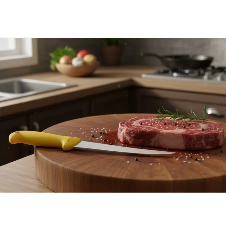 Set cutite de macelarie, set complet cu satar, manusi de protectie, manere colorate, 8 piese [3]