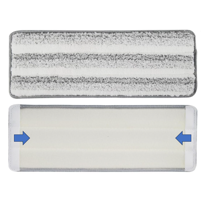 Set lavete din microfibra cu prindere dubla pentru mop, Gri, 32 x 12 cm, 3 buc [3]