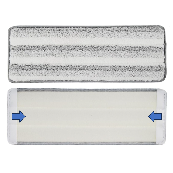 Set lavete din microfibra cu prindere dubla pentru mop, Gri, 32 x 12 cm, 6 buc [3]