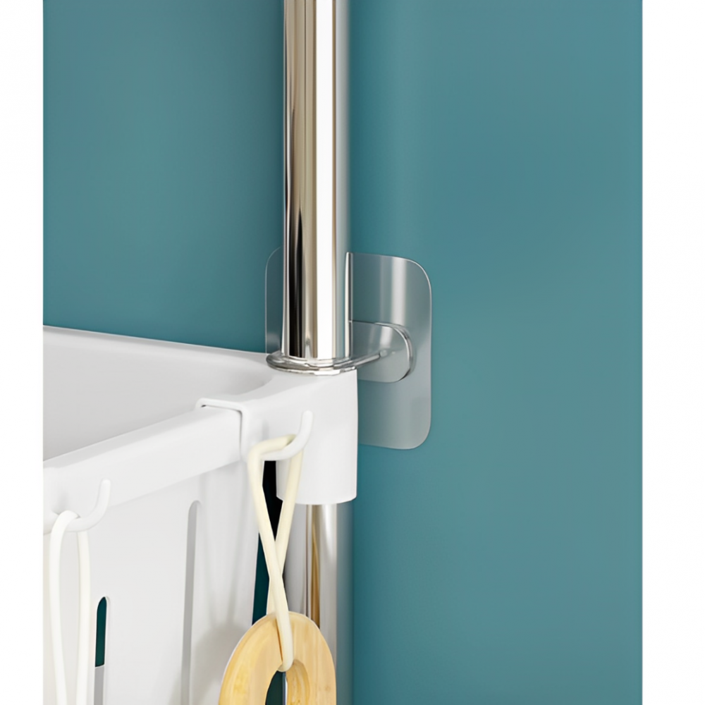 Suport pentru depozitare în baie, cu 3 rafturi, montat deasupra toaletei, Alb, 48.5 x 26 x 173 cm [5]