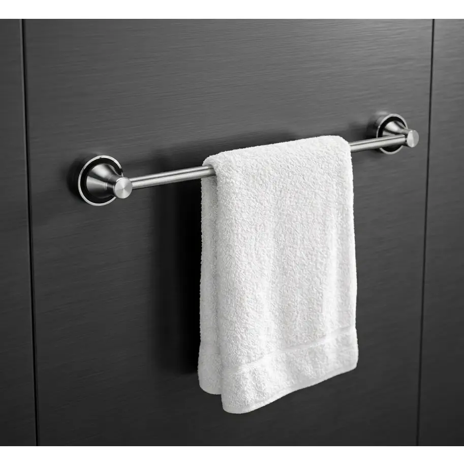 Suport pentru prosop, tip bara, din aluminiu, prindere pe perete, Argintiu, 60 cm [4]