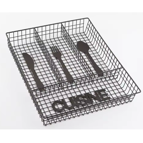 Suport tacamuri pentru sertar cu model ''Cuisine'', Negru, 32 x 26 x 4 cm [3]