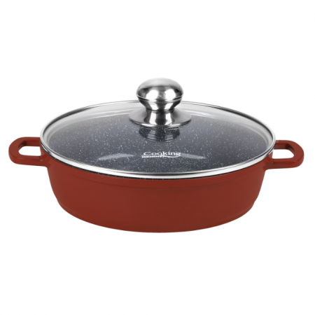 Cratite - Cratita din aluminiu cu capac, Cooking by Heinner, Calabria, Rosu, 11 l