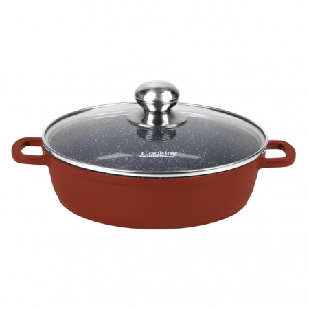 Cratite - Cratita din aluminiu cu capac, Cooking by Heinner, Calabria, Rosu, 2.6 l