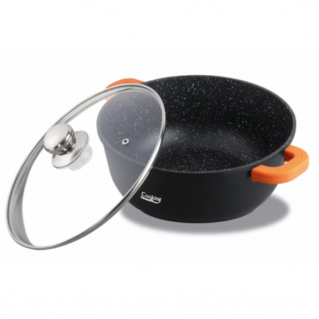 Cratite - Cratita din aluminiu cu capac, Cooking by Heinner, Dark Line, Negru, 1.2 l