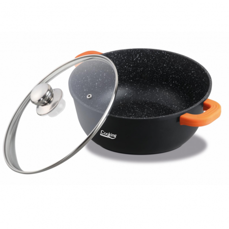 Cratite - Cratita din aluminiu cu capac, Cooking by Heinner, Dark Line, Negru, 2.3 l