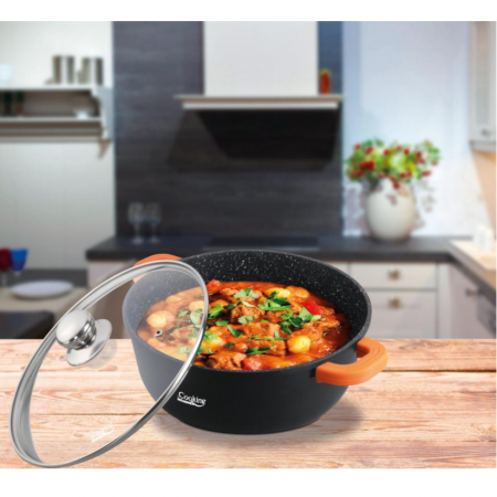 Cratita din aluminiu cu capac, Cooking by Heinner, Dark Line, Negru, 2.3 l [1]