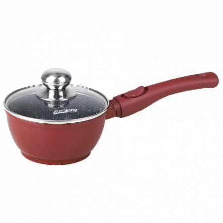 Cratite - Cratita din aluminiu cu capac si maner detasabil, Cooking by Heinner, Calabria, Rosu, 1.3 l