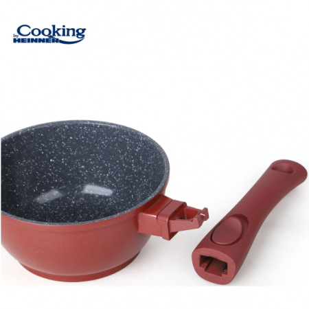 Cratita din aluminiu cu capac si maner detasabil, Cooking by Heinner, Calabria, Rosu, 1.3 l [3]