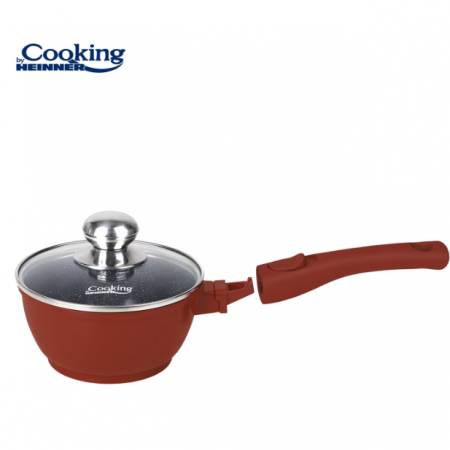 Cratita din aluminiu cu capac si maner detasabil, Cooking by Heinner, Calabria, Rosu, 1.3 l [1]