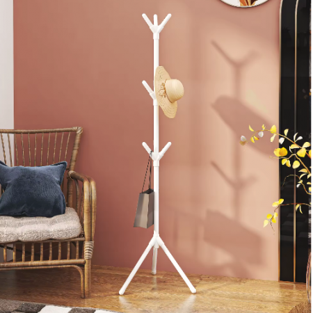 Cuier tip pom pentru hol, Alb, 170 cm