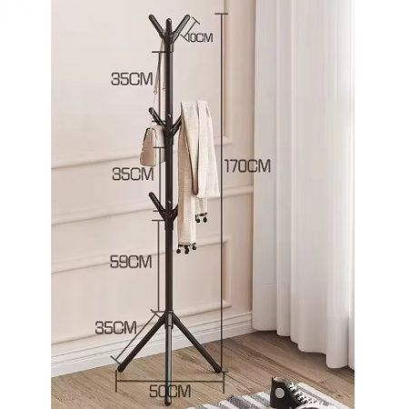 Cuier tip pom pentru hol, Negru, 170 cm [6]