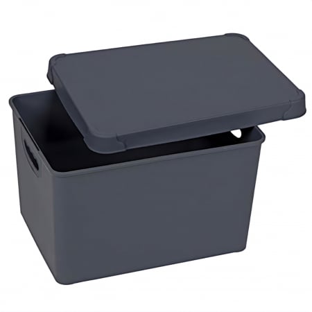 Cutie de plastic cu capac pentru depozitare, Negru, 20 litri [1]
