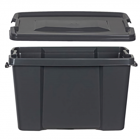 Cutie de plastic cu capac pentru depozitare, Negru, 30 litri [2]
