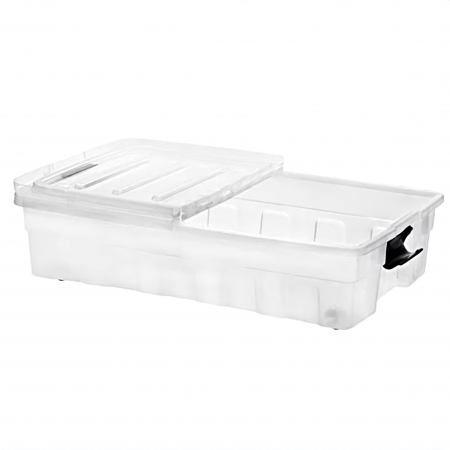 Cutie de plastic cu capac pliabil pentru depozitare, Transparent, 60 litri [1]