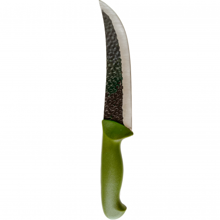 Tacamuri - Cutit pentru macelarie, cu lama curbata din otel, verde, lungimea lamei de 20 cm