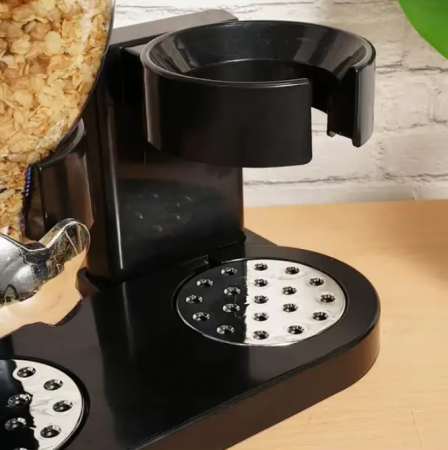 Dispenser pentru cereale cu doua recipiente, Negru, 33 x 20 x 42 cm [4]