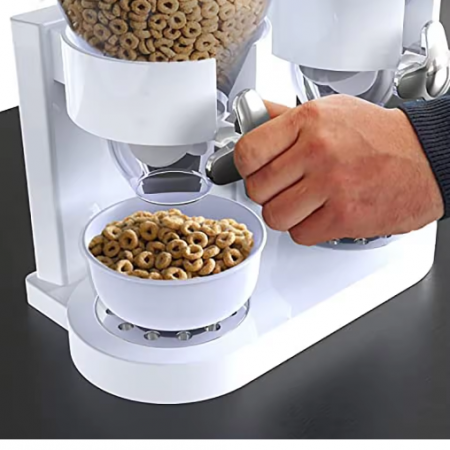 Dispenser pentru cereale din plastic cu un recipient, Alb, 15 x 18 x 33 cm [4]
