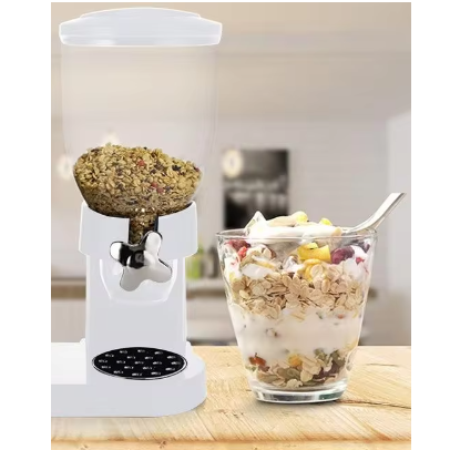 Dispenser pentru cereale din plastic cu un recipient, Alb, 15 x 18 x 33 cm [1]