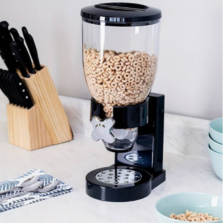 Dispenser pentru cereale din plastic cu un recipient, Negru, 15 x 18 x 33 cm [1]