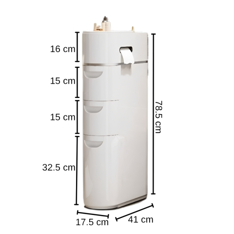 Dulap organizator, cu sertare, din plastic, ideal pentru depozitare si organizare, pentru spatii inguste, Alb, 17.5 x 41 x 78.5 cm [5]