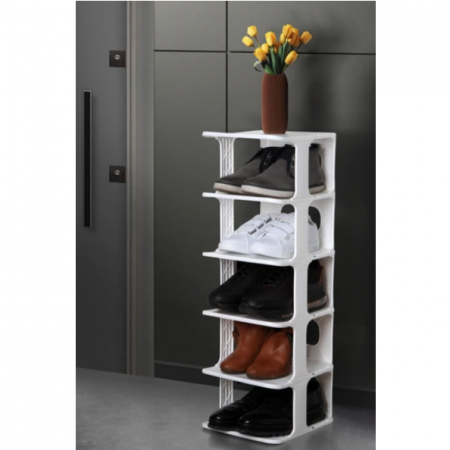Etajera din plastic alb pentru pantofi cu 5 niveluri [3]