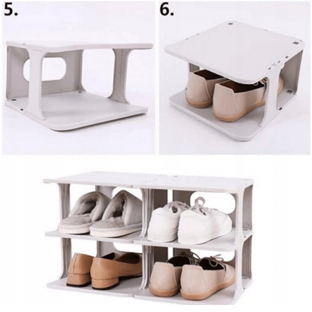 Etajera din plastic alb pentru pantofi cu 5 niveluri [6]
