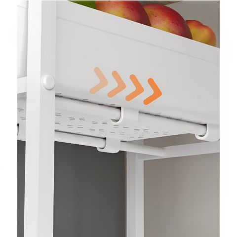 Etajera mobila cu 4 rafturi glisante, blat din MDF, Alb/Maro, 23.5 x 38 x 81.5 cm [4]