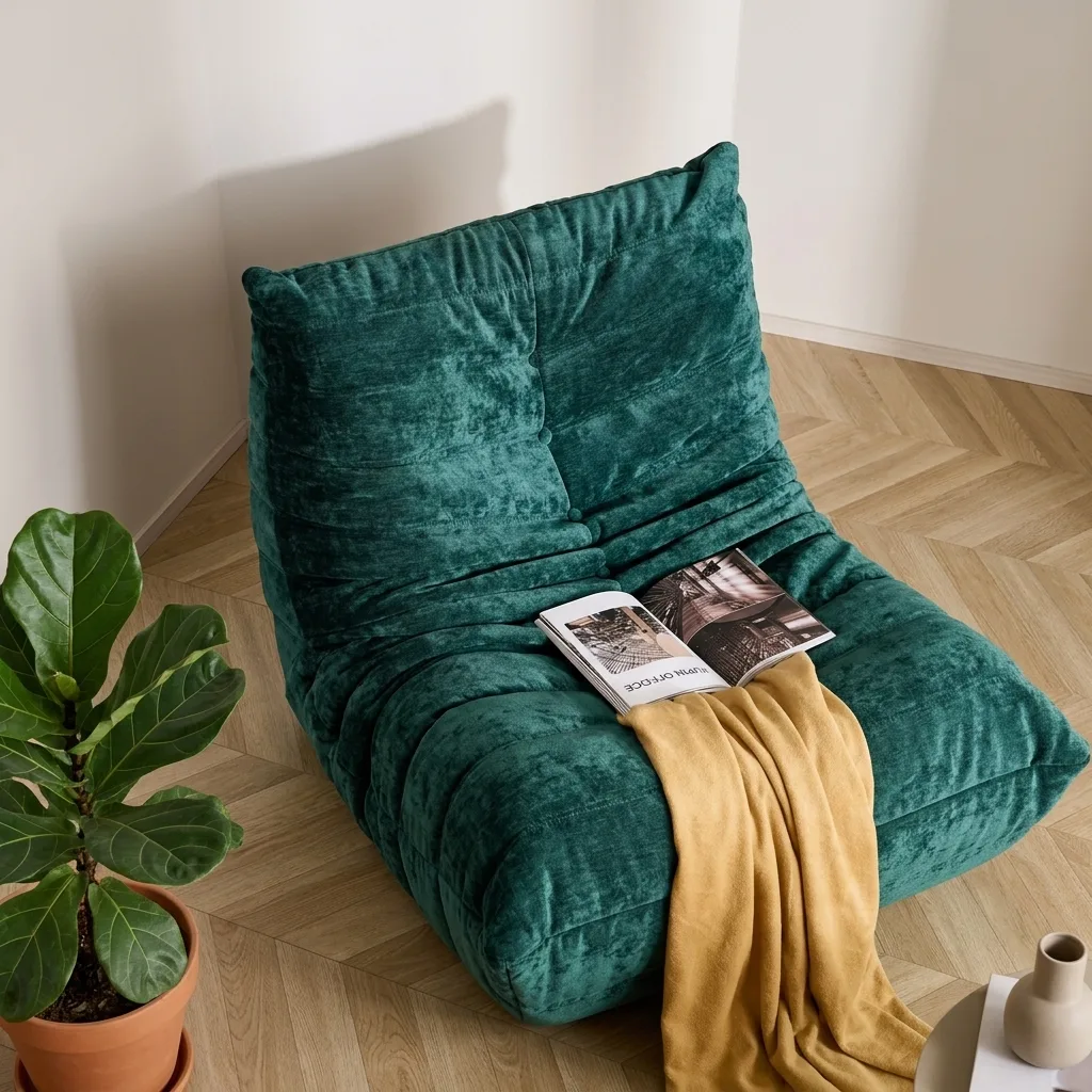 Fotoliu Lounge, material textil, design modern, confortabil, ideal pentru relaxare, Verde, 87 x 100 x 70 cm [1]