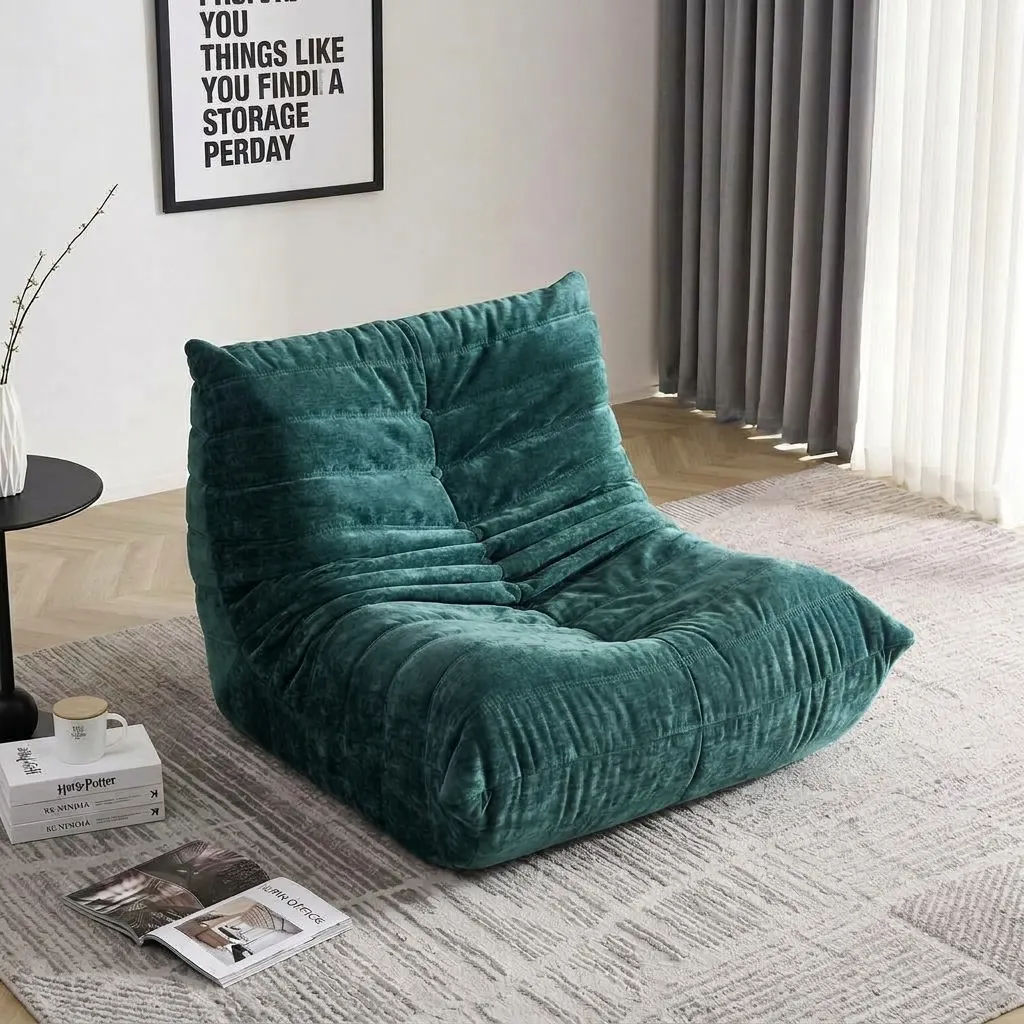 Fotolii - Fotoliu Lounge, material textil, design modern, confortabil, ideal pentru relaxare, Verde, 87 x 100 x 70 cm