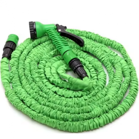 Unelte - Furtun de grădină extensibil din polimer, fara cutare, Verde/Negru, 60 m