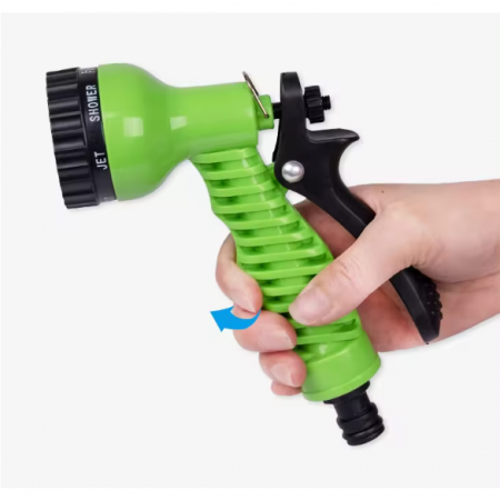 Furtun de grădină extensibil din polimer, fara cutare, Verde/Negru, 60 m [3]