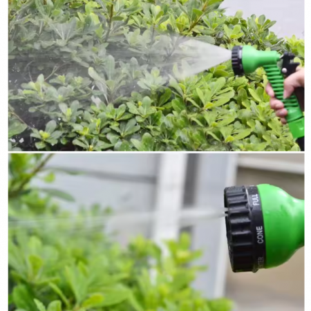 Furtun de grădină extensibil din polimer, fara cutare, Verde/Negru, 60 m [4]