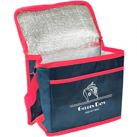 Geanta termica cu model, Albastru inchis/Portocaliu, 30 x 15 x 25 cm [0]