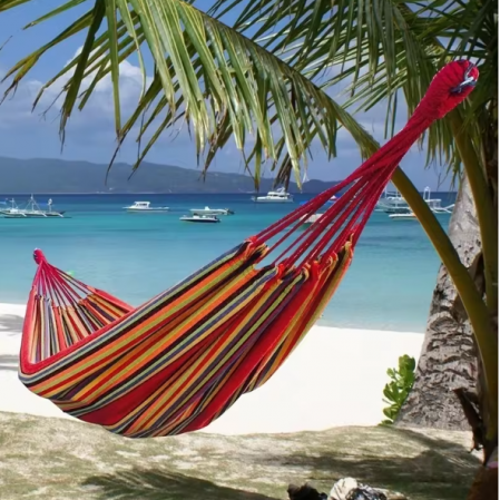 Hamac portabil pentru calatorie, stat in aer liber, Multicolor, 180 x 80 cm [5]