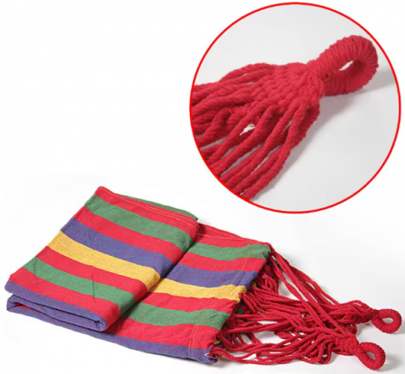 Hamac portabil pentru calatorie, stat in aer liber, Multicolor, 180 x 80 cm [2]