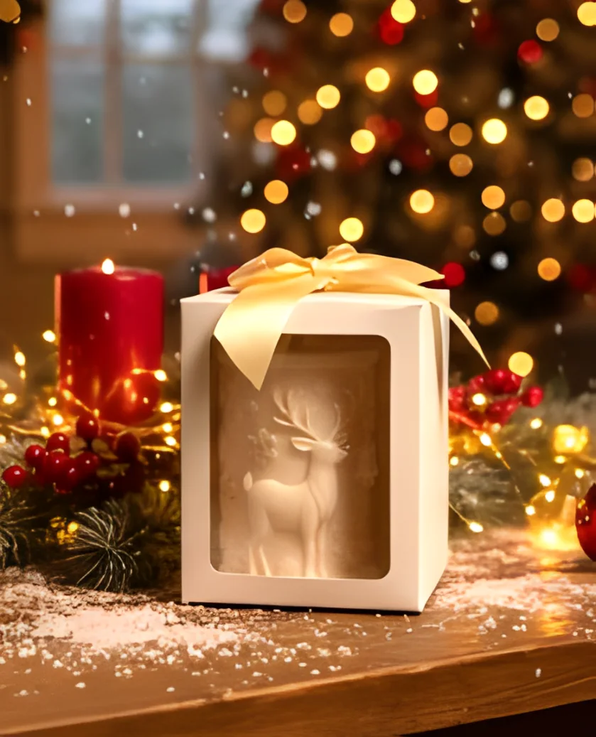 Lumanare parfumata cu model, HANDMADE, ceara naturala din soia, fitil din bumbac, 7.5 cm