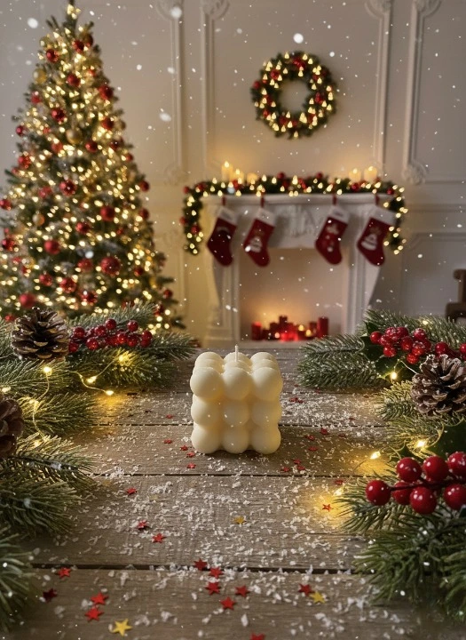 Lumanare parfumata Cub, HANDMADE, ceara naturala din soia, fitil din bumbac, 7.5 cm [1]